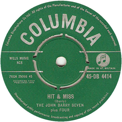 Other - 【中古】英7” John Barry Seven Plus Four Hit & Miss 45DB4414 Columbia /00080