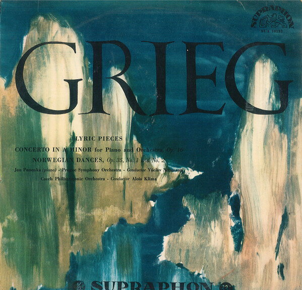 LP Edvard Grieg , Jan Panenka , T Lyric Pieces, Concerto In A Minor For Piano And Orc SUA10132 Supraphon /00260