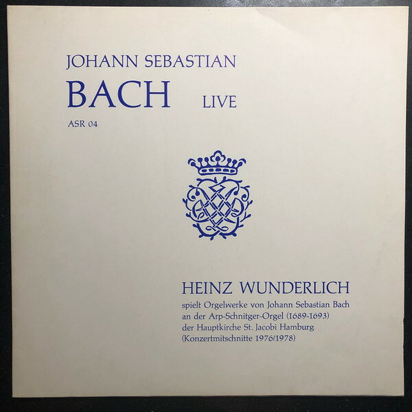 LP Johann Sebastian Bach, Heinz W Live ASR04 Arp-Schnitger-Record /00260