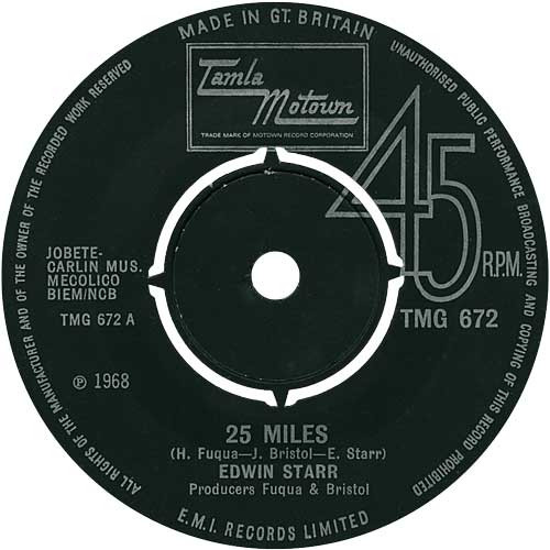 【中古】7” Edwin Starr 25 Miles TMG672 TAMLA MOTOWN /00080