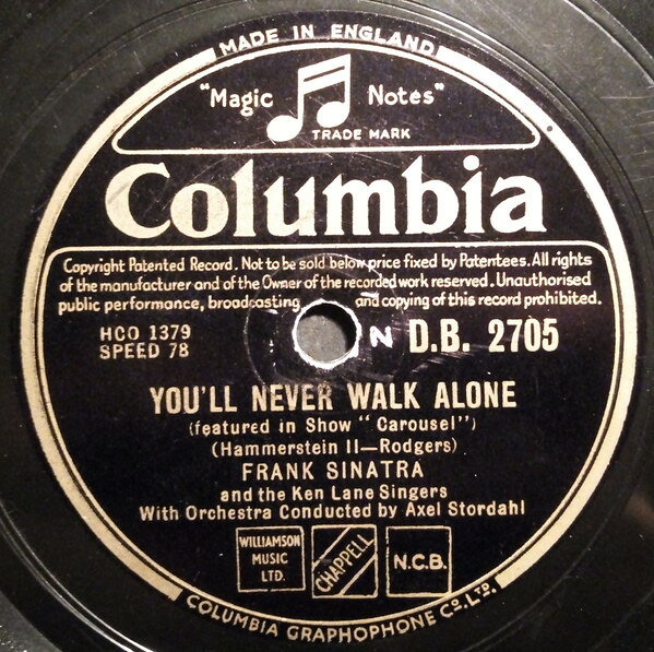 【中古】78RPM/SP Frank Sinatra Youll Never Walk Alone / If I Loved You DB2705 COLUMBIA /00500