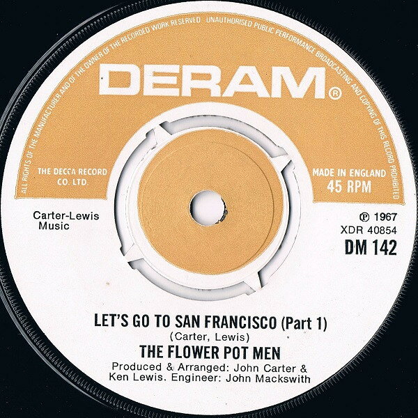 ・アーティスト Flower Pot Men ・タイトル Let's Go To San Francisco (Parts 1 & 2) ・レーベル・型番 Deram DM142 ・フォーマット 7インチレコード ・コンディション(盤) 良い (VG+) ・コンディション(ジャケット) プレインカバー（元ジャケット／カバー無し） ・コンディション(帯) オビなし ・特記事項 サンプル画像です。実際の商品の画像ではありません 商品写真はバーコード/カタログ番号に対応したサンプル画像ですので、お送りする商品の画像ではありません。帯やライナーなどの付属品は、特記事項に記載されている場合のみ含まれます。プロモやカラーレコードなどの仕様についても、該当する場合のみ特記事項に記載しています。 【ご購入前に必ずご確認ください】 ・本店サイト(www.recordcity.jp)とは価格、送料が違います ・本店サイト、その他支店のオーダーとは同梱発送できません ・注文確定後に別の注文を頂いた場合、注文同士の同梱は致しかねます。 ・別倉庫から発送しているため、店頭受け渡しは対応しておりません ・一部商品は他の通販サイトでも販売しているため、ご注文のタイミングによっては商品のご用意ができない場合がございます。 ・土日祝日はお休みです 金曜・祝前日9時以降のご連絡またはご入金は、返答または発送が週明け・祝日明けに順次対応となります。 ・ご購入後のキャンセル不可 ご購入後のキャンセルはいかなる理由においてもお受けできません。ご了承の上、ご購入くださいませ。 ・日本郵便(ゆうパック/ゆうメール)によるお届けになります。 ・中古品であることをご理解ください 当ストアでは中古商品を主に販売しております。中古品であることをご理解の上ご購入ください。また、一部商品はRecordCityオンラインストアで試聴可能です。 ・返品について お客様のご都合による返品は一切承っておりません。 表記の内容と実際の商品に相違がある場合、また針飛び等で返品・返金をご希望される場合は、商品の到着後1週間以内にご連絡ください。商品の返送をこちらで確認後、キャンセル・返金を行います。 コンディションVG以下の商品は返品できません。プレイに影響のない表面のこすれ傷、プレス起因のノイズ盤は返品の対象外です。 【コンディション表記】 ・ほぼ新品(M-)(Like New) 完全な新品。未使用。当店ではほぼ使用しません ・非常に良い(EX)(Excellent) 中古盤として美品な状態。わずかな経年を感じるものの傷みを感じさせない、当店基準で最高の状態 ・良い(VG+)(Very Good Plus) 丁寧に扱われた中古品で、軽い使用感がみられる。 ・可(VG)(Acceptable) 使い込まれた中古品で、「良い」よりもさらに使用感がみられる。 ・悪い(VG-)(Bad) 状態が悪いアイテム。使用の保障はなく、再生不可、針飛び、目立つノイズがあるかもしれない。状態によるクレーム不可。返品不可。 ・非常に悪い(G)(Very Bad) 「悪い」よりさらに状態が悪いアイテム。使用の保障はなく、再生不可、針飛び、目立つノイズがあるかもしれない。状態によるクレーム不可。返品不可。 ・ジャンク(Fair)(Junk/Fair) 割れている、反っている、水ダメージがある、カビ、ジャケットが分離している、ひどい書き込み、ひどい擦れなど最低の状態。使用の保障はなく、再生不可、針飛び、目立つノイズがあるかもしれない。状態によるクレーム不可。返品不可。 ・ジャンク(Poor)(Junk/Poor) 割れている、反っている、水ダメージがある、カビ、ジャケットが分離している、ひどい書き込み、ひどい擦れなど最低の状態。使用の保障はなく、再生不可、針飛び、目立つノイズがあるかもしれない。状態によるクレーム不可。返品不可。