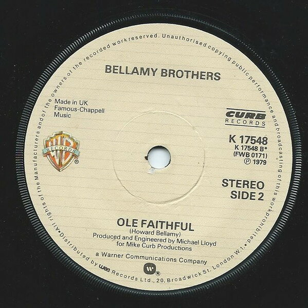 【中古】7” Bellamy Brothers Lovin On K17548 Warner Bros. Records /00080