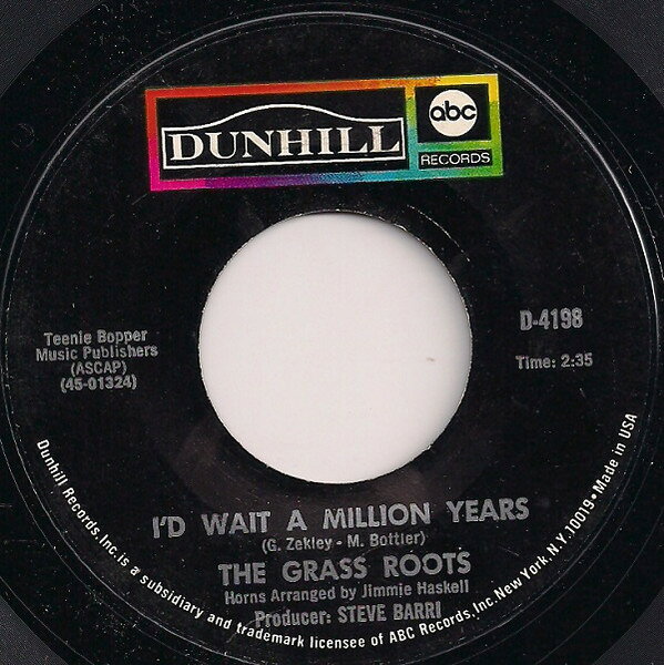 【中古】7” Grass Roots Id Wait A Million Y