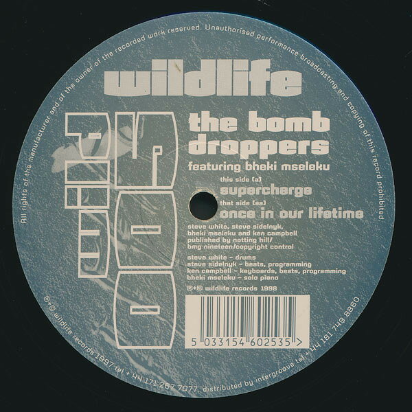 Artist Name: J - 【中古】12” Bomb Droppers Supercharge / Once In Our Lifetime WILD005 WILDLIFE /00250