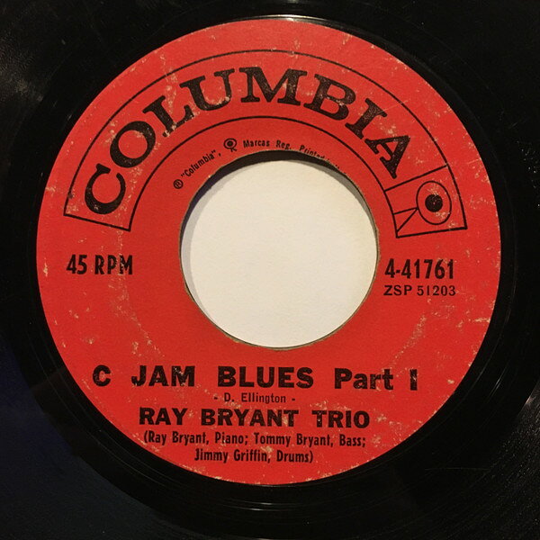 Artist Name: J - 【中古】7” Ray Bryant Trio C Jam Blues Part I / Part II 441761 Columbia /00080