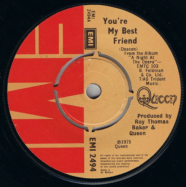 【中古】7” Queen Youre My Best Friend EMI2494 EMI /00080