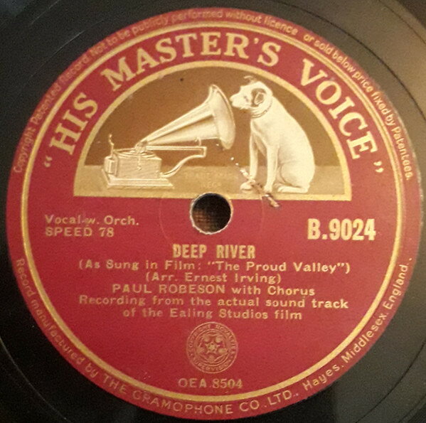 78RPM/SP Paul Robeson Deep River / Rehearsal Scene Including The Baal Cho B9024 HIS MASTERS VOICE /00500