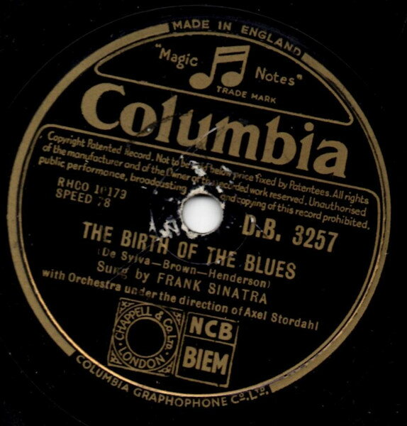 【中古】78RPM/SP Frank Sinatra, Percy Faith H The Birth Of The Blues / Why Try To Change Me Now DB3257 COLUMBIA /00500
