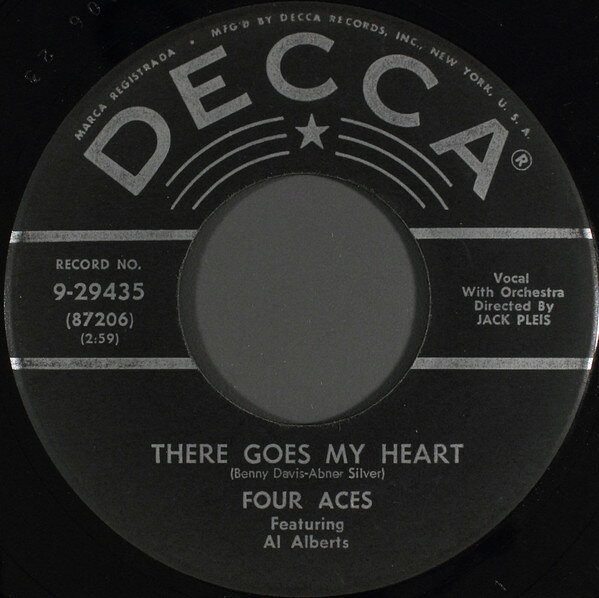【中古】7” Four Aces, Al Alberts There Goes My Heart / Youll Always Be The One 929435 Decca /00080