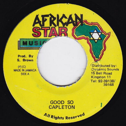 【中古】ジャマイカ7” Capleton Good So NONE African Star Music /00080 【中古】ジャマイカ7” Capleton Good So NONE African Star Music /00080