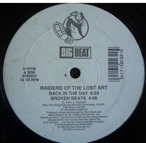 【中古】12” Raiders Of The Lost Art Back In The Day 010132 BIG BEAT /00250