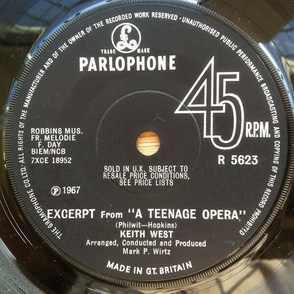 【中古】英7” Keith West / Mark Wirtz Orches Excerpt From ”A Teenage Opera” R5623 Parlophone /00080