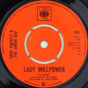 【中古】英7” Gary Puckett & The Union Gap Lady Willpower 3551 CBS /00080 【中古】英7” Gary Puckett & The Union Gap Lady Willpower 3551 CBS /00080