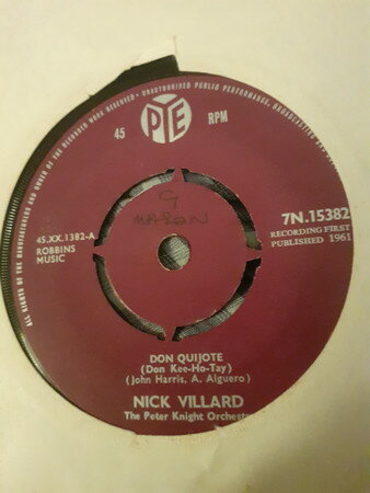 【中古】英7” Nick Villard Don Quijote (Don Kee-Ho-Tay) 7N15382 Pye Records /00080 【中古】英7” Nick Villard Don Quijote (Don Kee-Ho-Tay) 7N15382 Pye Records /00080