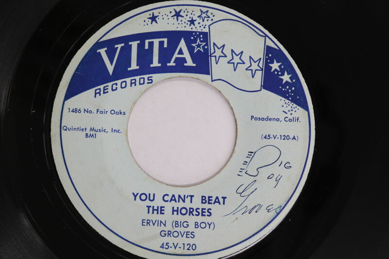 【中古】7” Ervin Groves You Cant Beat The Horses / Big Boys Bounce 45V120 VITA RECORDS /00080