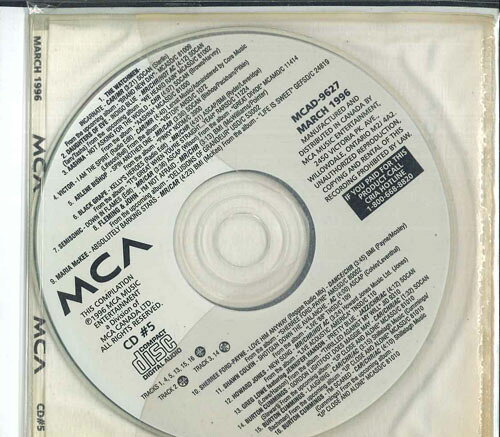 CD Various Mca Records Canada Cd Compilation #5 March 1996 MCAD9627 MCA RECORDS CANADA プロモ /00110