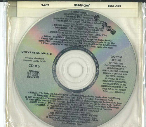 CD Various Universal Music Radio Compilation #6 July 1999 UMD99168 UNIVERSAL MUSIC プロモ /00110