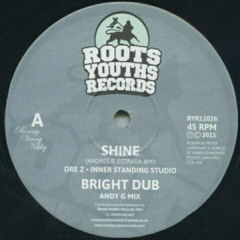 12” Dre Z / Brizion, Joshua Hales, Shine Bright Dub (Andy G Mix) / Time And Space Ti RYR12026 Roots Youths Records /00230