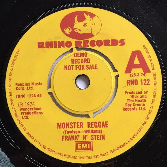 Artist Name: R - 【中古】7” Frank N Stein Monster Reggae RNO122PROMO RHINO /00080