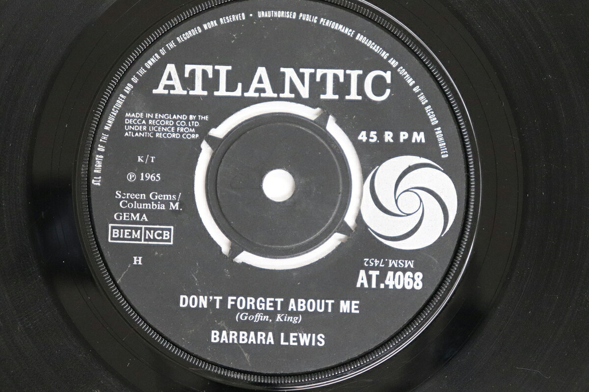 【中古】英7” Barbara Lewis Dont Forget About Me / Its Magic AT4068 ATLANTIC /00080