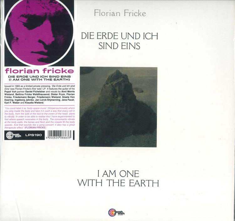 LP Florian Fricke Die Erde Und Ich Sind Eins = I Am One With The Eart LPS190 Wah Wah Records 未開封 /00260