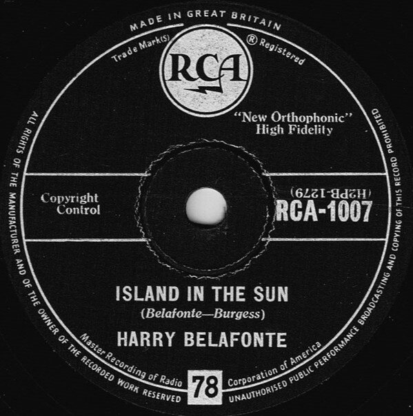 78RPM/SP Harry Belafonte Island In The Sun / Cocoanut Woman RCA1007 RCA /00500