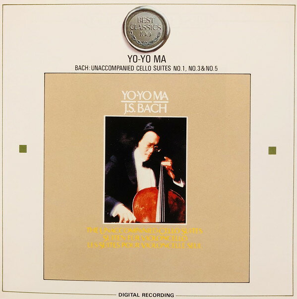 CD Johann Sebastian Bach, Yo-Yo M The Unaccompanied Cello Suites, Nos. 1, 3 &amp; 5 30DC781 CBS/Sony /00110