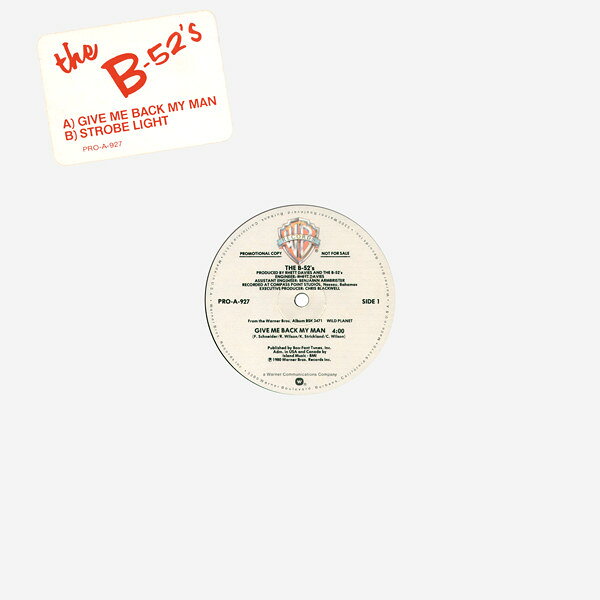 ・アーティスト B-52's ・タイトル Give Me Back My Man / Strobe Light ・レーベル・型番 Warner Bros. Records PROA927 ・フォーマット 12インチレコード ・コンディション(盤) 非常に良い(EX) ・コンディション(ジャケット) 良い (VG+) ・コンディション(帯) オビなし ・特記事項 【ハイプステッカー】【カンパニースリーブ】 サンプル画像です。実際の商品の画像ではありません 商品写真はバーコード/カタログ番号に対応したサンプル画像ですので、お送りする商品の画像ではありません。帯やライナーなどの付属品は、特記事項に記載されている場合のみ含まれます。プロモやカラーレコードなどの仕様についても、該当する場合のみ特記事項に記載しています。 【ご購入前に必ずご確認ください】 ・本店サイト(www.recordcity.jp)とは価格、送料が違います ・本店サイト、その他支店のオーダーとは同梱発送できません ・注文確定後に別の注文を頂いた場合、注文同士の同梱は致しかねます。 ・別倉庫から発送しているため、店頭受け渡しは対応しておりません ・一部商品は他の通販サイトでも販売しているため、ご注文のタイミングによっては商品のご用意ができない場合がございます。 ・土日祝日はお休みです 金曜・祝前日9時以降のご連絡またはご入金は、返答または発送が週明け・祝日明けに順次対応となります。 ・ご購入後のキャンセル不可 ご購入後のキャンセルはいかなる理由においてもお受けできません。ご了承の上、ご購入くださいませ。 ・日本郵便(ゆうパック/ゆうメール)によるお届けになります。 ・中古品であることをご理解ください 当ストアでは中古商品を主に販売しております。中古品であることをご理解の上ご購入ください。また、一部商品はRecordCityオンラインストアで試聴可能です。 ・返品について お客様のご都合による返品は一切承っておりません。 表記の内容と実際の商品に相違がある場合、また針飛び等で返品・返金をご希望される場合は、商品の到着後1週間以内にご連絡ください。商品の返送をこちらで確認後、キャンセル・返金を行います。 コンディションVG以下の商品は返品できません。プレイに影響のない表面のこすれ傷、プレス起因のノイズ盤は返品の対象外です。 【コンディション表記】 ・ほぼ新品(M-)(Like New) 完全な新品。未使用。当店ではほぼ使用しません ・非常に良い(EX)(Excellent) 中古盤として美品な状態。わずかな経年を感じるものの傷みを感じさせない、当店基準で最高の状態 ・良い(VG+)(Very Good Plus) 丁寧に扱われた中古品で、軽い使用感がみられる。 ・可(VG)(Acceptable) 使い込まれた中古品で、「良い」よりもさらに使用感がみられる。 ・悪い(VG-)(Bad) 状態が悪いアイテム。使用の保障はなく、再生不可、針飛び、目立つノイズがあるかもしれない。状態によるクレーム不可。返品不可。 ・非常に悪い(G)(Very Bad) 「悪い」よりさらに状態が悪いアイテム。使用の保障はなく、再生不可、針飛び、目立つノイズがあるかもしれない。状態によるクレーム不可。返品不可。 ・ジャンク(Fair)(Junk/Fair) 割れている、反っている、水ダメージがある、カビ、ジャケットが分離している、ひどい書き込み、ひどい擦れなど最低の状態。使用の保障はなく、再生不可、針飛び、目立つノイズがあるかもしれない。状態によるクレーム不可。返品不可。 ・ジャンク(Poor)(Junk/Poor) 割れている、反っている、水ダメージがある、カビ、ジャケットが分離している、ひどい書き込み、ひどい擦れなど最低の状態。使用の保障はなく、再生不可、針飛び、目立つノイズがあるかもしれない。状態によるクレーム不可。返品不可。