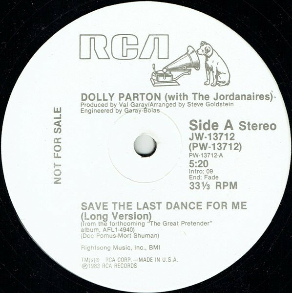 12” Dolly Parton, The Jordanaires Save The Last Dance For Me JW13712 RCA /00250