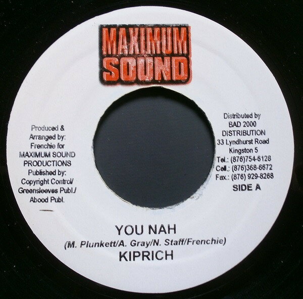 7” Kiprich / Future Troubles You Nah / Pop It Off (PG 13) NONE Maximum Sound /00080