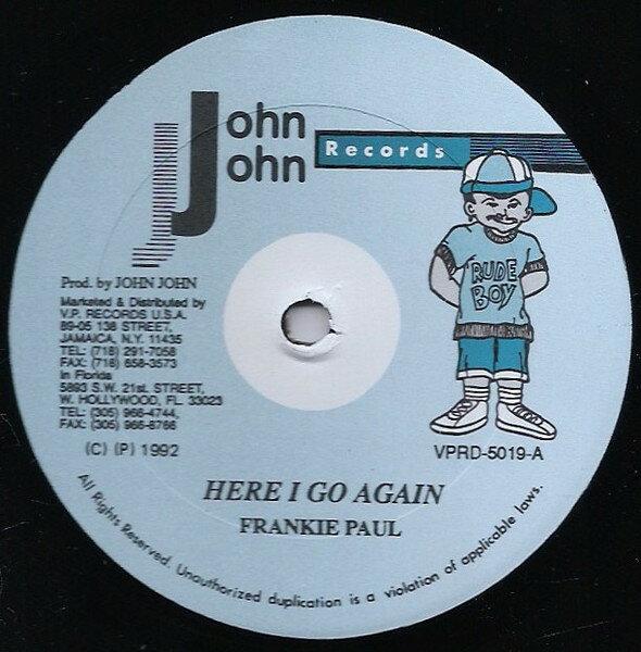 Artist Name: B - 【中古】12” Frankie Paul Here I Go Again VPRD5019 John John Records /00250