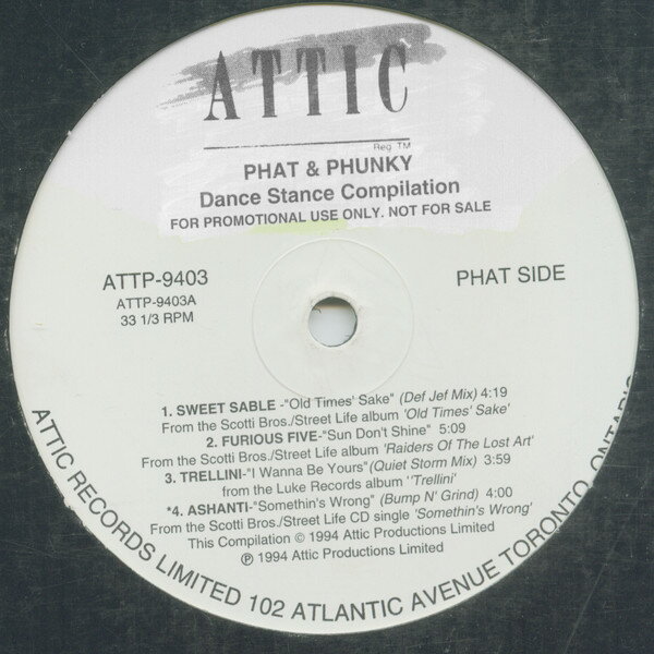 LP Various Phat &amp; Phunky Dance Stance Compilation ATTP9403 Attic プロモ /00260