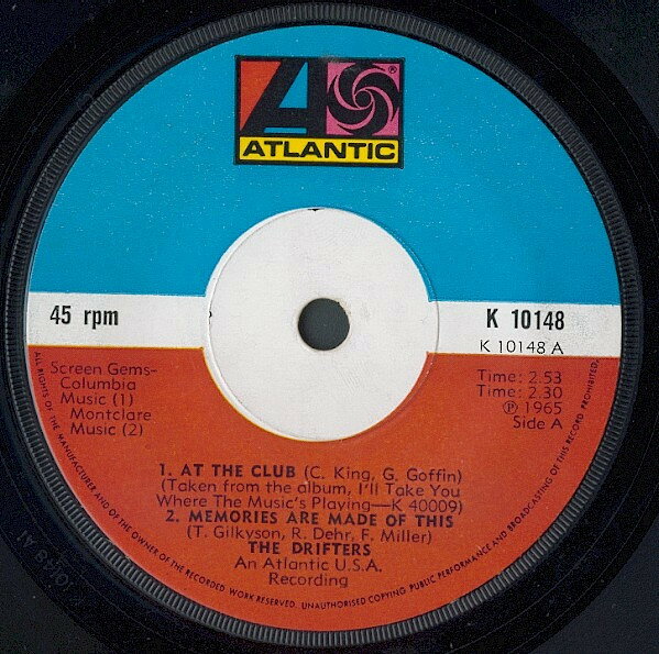 【中古】7” Drifters At The Club / Memories Are Made Of This / Saturday K10148 Atlantic /00080