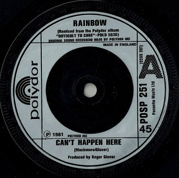 7” Rainbow Cant Happen Here POSP251 Polydor /00080