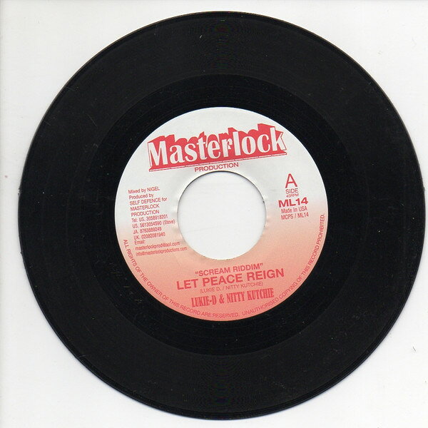 7” Lukie D &amp; Nitty Kutchie / Litt Let Peace Reign / Talk Like Me ML14 Masterlock Productio /00080
