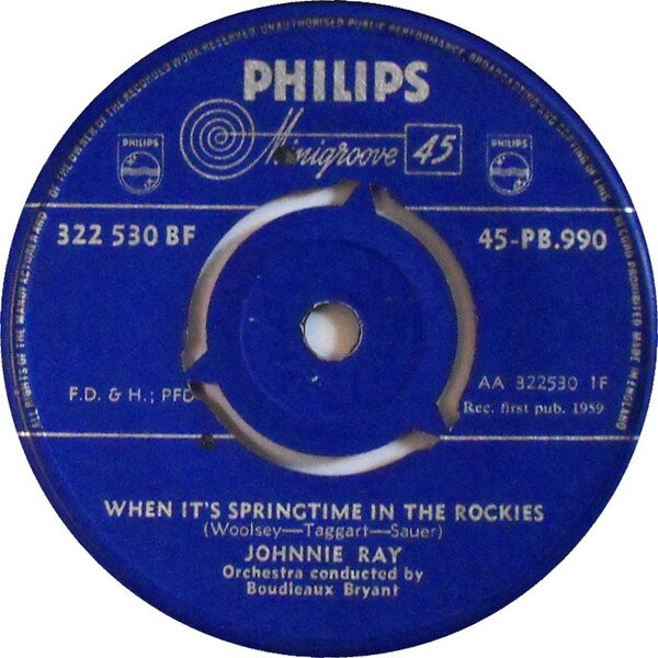 【中古】7インチ Johnnie Ray When Its Springtime In The Rockies / Wagon Wheels 45PB990 Philips