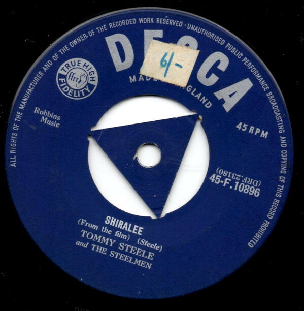 【中古】7インチ Tommy Steele &amp; The Steelmen Shiralee / Grandads Rock 45F10896 Decca