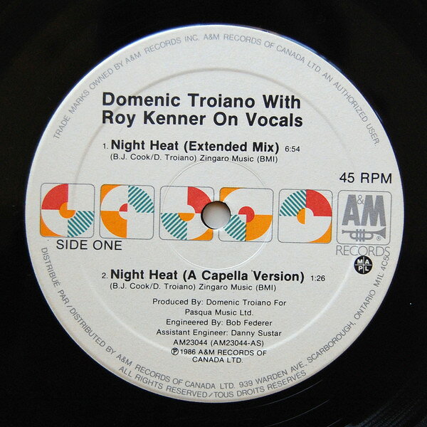 12” Domenic Troiano, Roy Kenner Night Heat AM23044 A&amp;M /00250