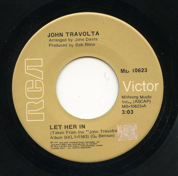 7” John Travolta Let Her In / Big Trouble MB10623 RCA /00080