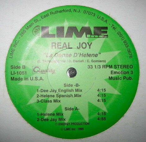 12” Real Joy La Danse DHelene LI1051 LIME INC /00250