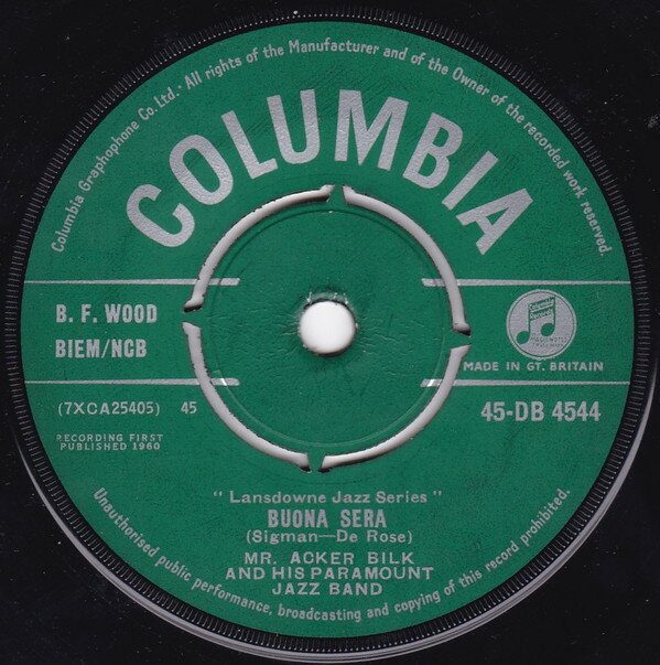 Artist Name: L - 【中古】7” Mr. Acker Bilk & His Paramount Buona Sera 45DB4544 Columbia /00080