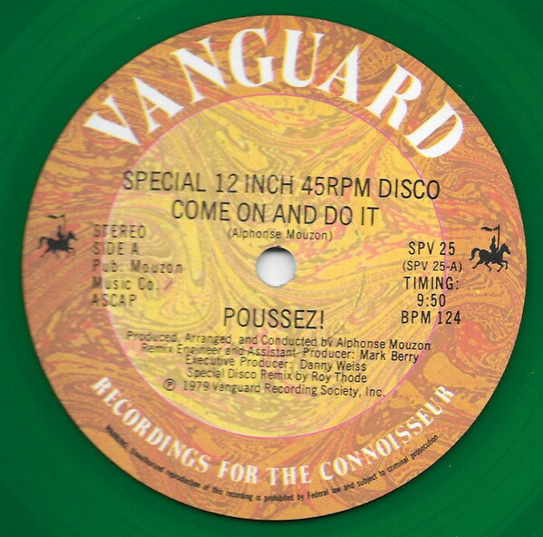 Artist Name: W - 【中古】12” Poussez! Come On And Do It (Special Disco Remix) SPV25 Vanguard Disco /00250