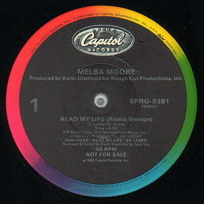 LP Melba Moore Read My Lips (Remix Version) / Read My Lips (Extend SPRO9381PROMO Capitol Records /00400