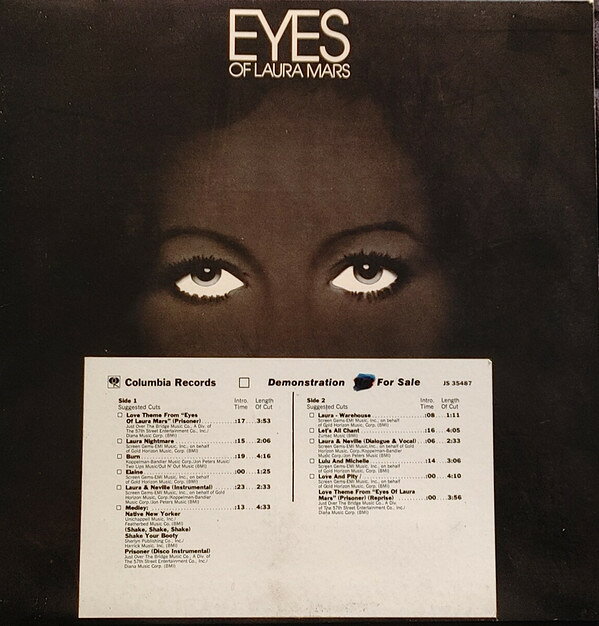 LP Various Eyes Of Laura Mars (Music From The Original Motion JS35487PROMO Columbia /00400