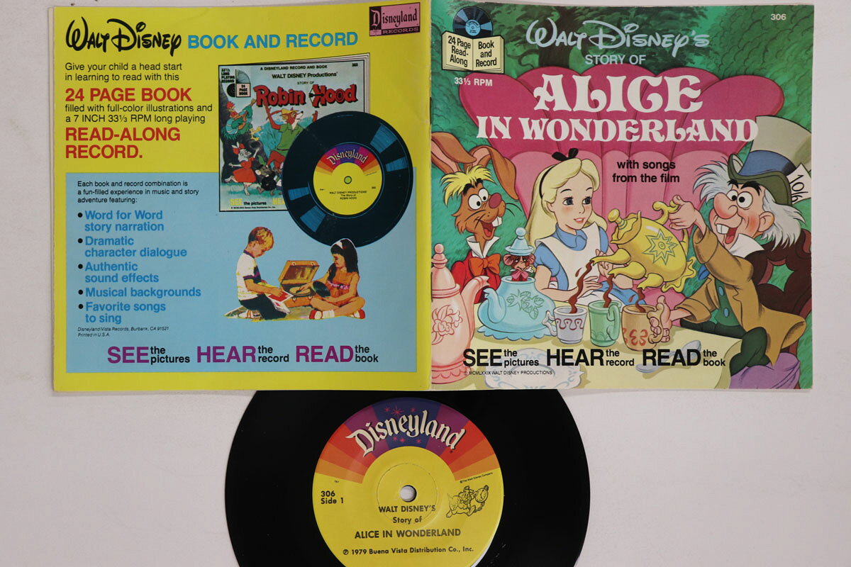 【中古】7” アニメ, 不思議の国のアリス ふしぎの国のアリスのお話 / ふしぎの国のアリス / お 306 DISNEYLAND /00120