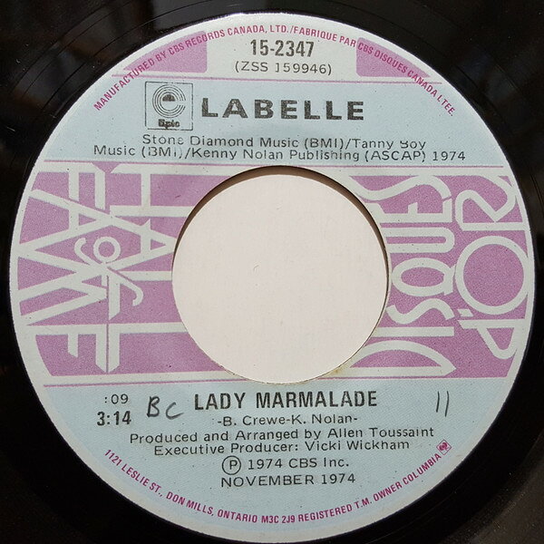 7” LaBelle Lady Marmalade / What Can I Do For You 152347 Epic /00080