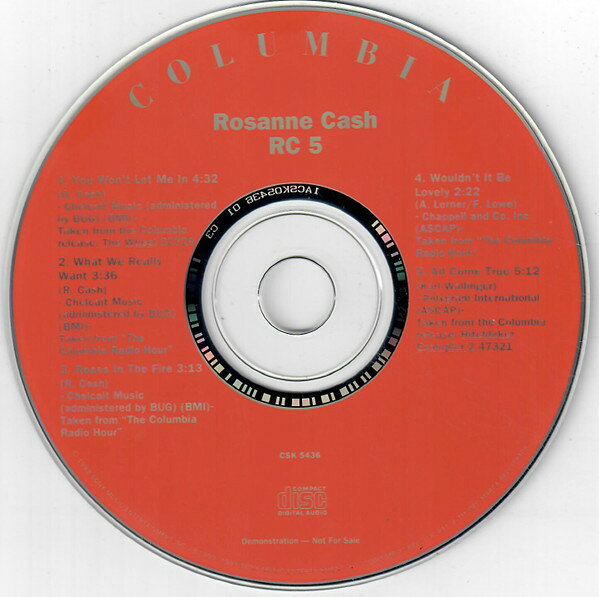 【中古】CD Rosanne Cash Rc 5 (Collectors Item!) CSK5436 Columbia 紙ジャケ プロモ /00110
