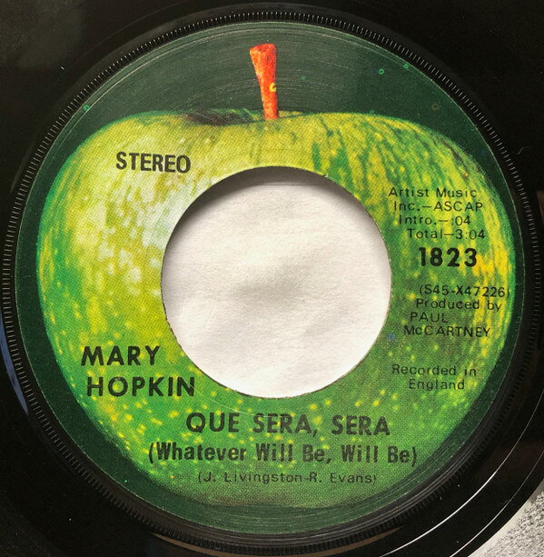 【中古】7” Mary Hopkin Que Sera, Sera (Whatever Will Be, Will Be) 1823 Apple Records /00080