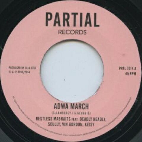 7” Restless Mashaits, Deadly Head Adwa March PRTL7014 Partial UK /00049